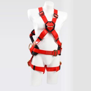 Arnés 4 argollas con soporte lumbar reata recubierta en poliuretano.