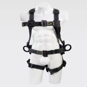 A-0346DLK Arnés En H 3 Argollas Dieléctrico Ignífugo  (Arc Flash) Con Soporte Lumbar